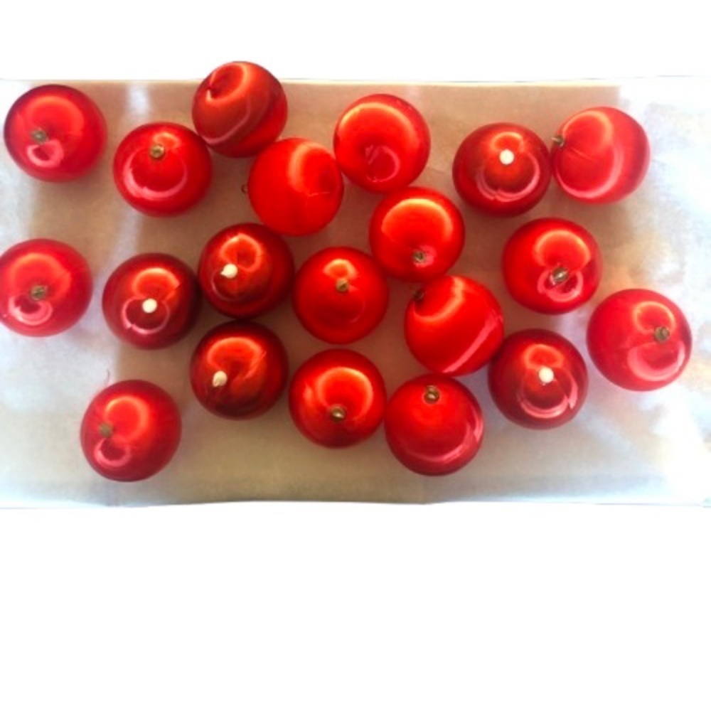 Vintage Red Satin Thread Christmas Tree Bauble Ornaments - Picture 2 of 5